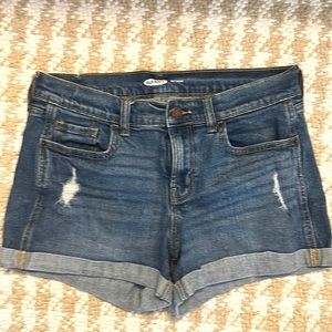 Denim cuffed shorts